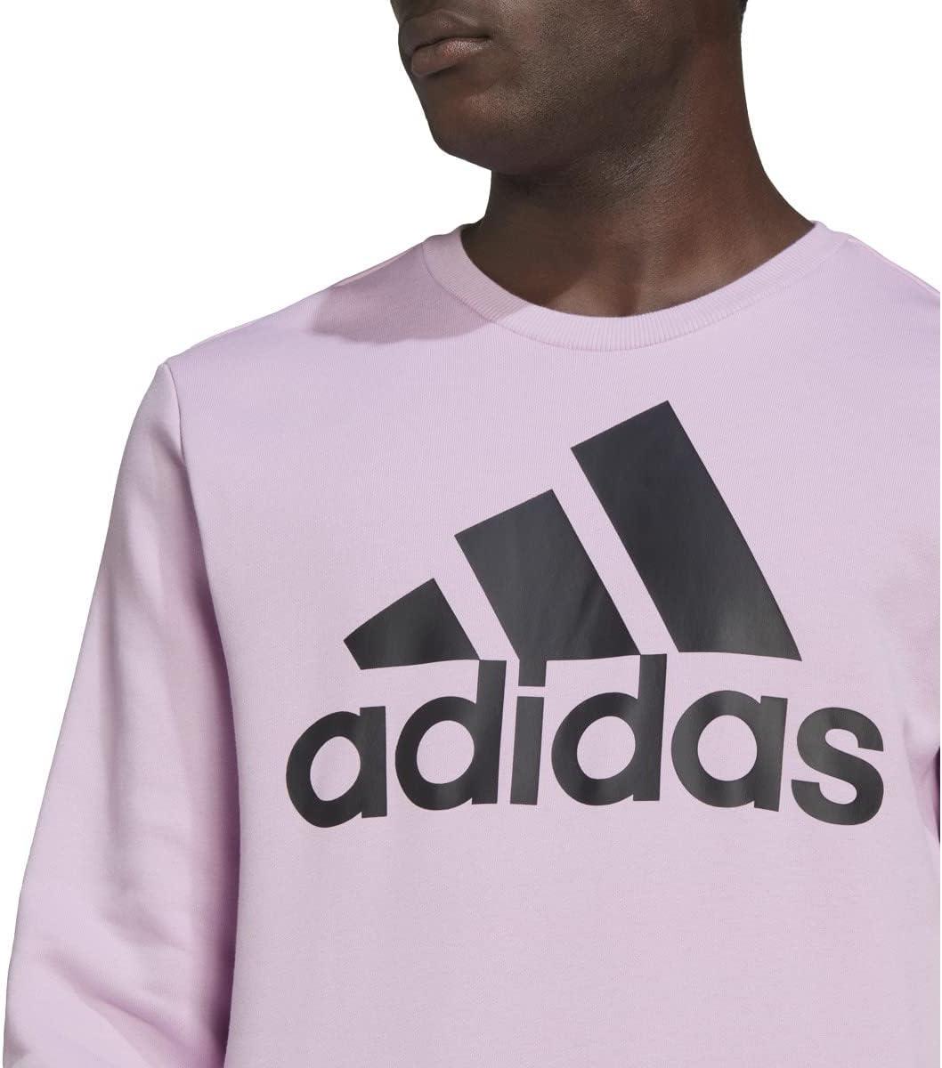 image:imageadidas Mens Essentials Fleece Crew Neck Sweatshirt Casual BlueBliss LilacBlack
