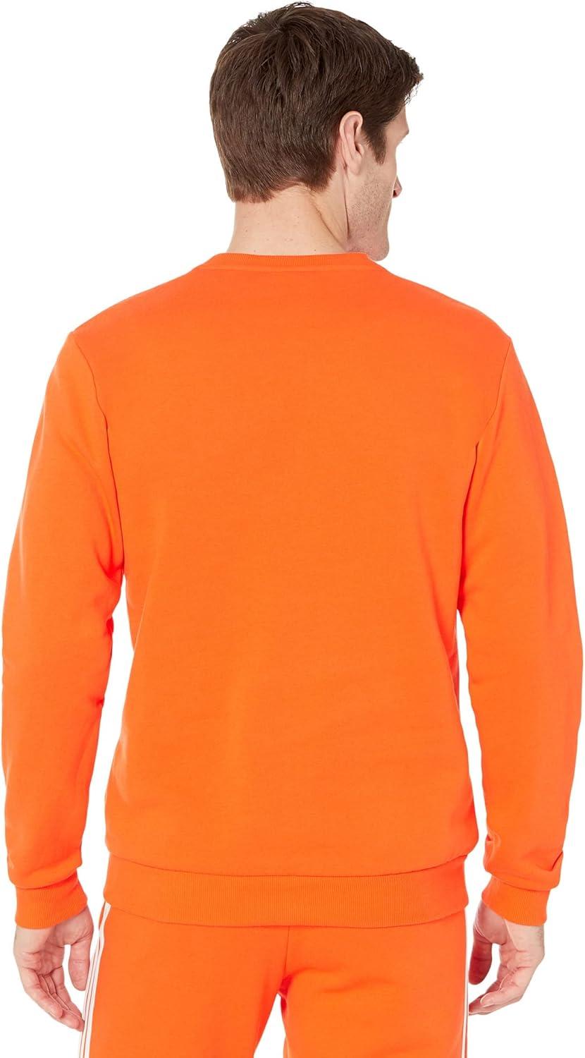 image:imageadidas Mens Essentials Fleece Crew Neck Sweatshirt Casual BlueSemi Impact OrangeWhite
