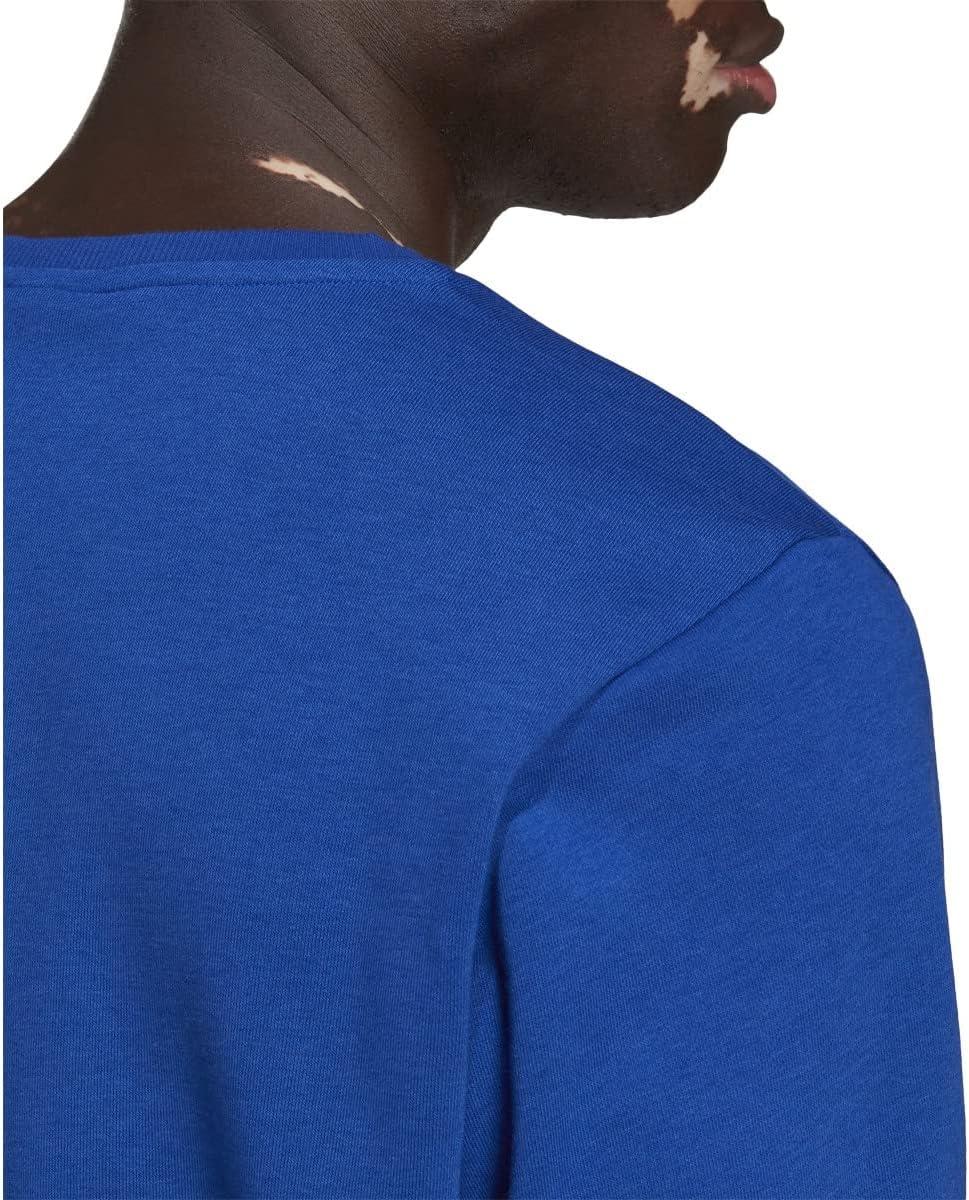 image:imageadidas Mens Essentials Fleece Crew Neck Sweatshirt Casual BlueTeam Royal BlueWhite