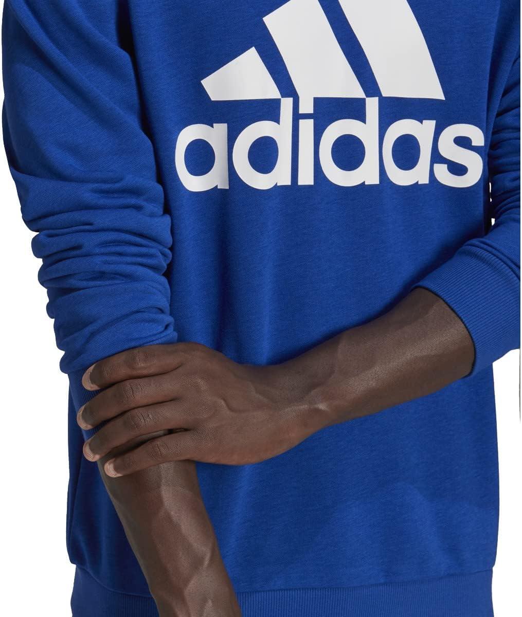 image:imageadidas Mens Essentials Fleece Crew Neck Sweatshirt Casual BlueTeam Royal BlueWhite