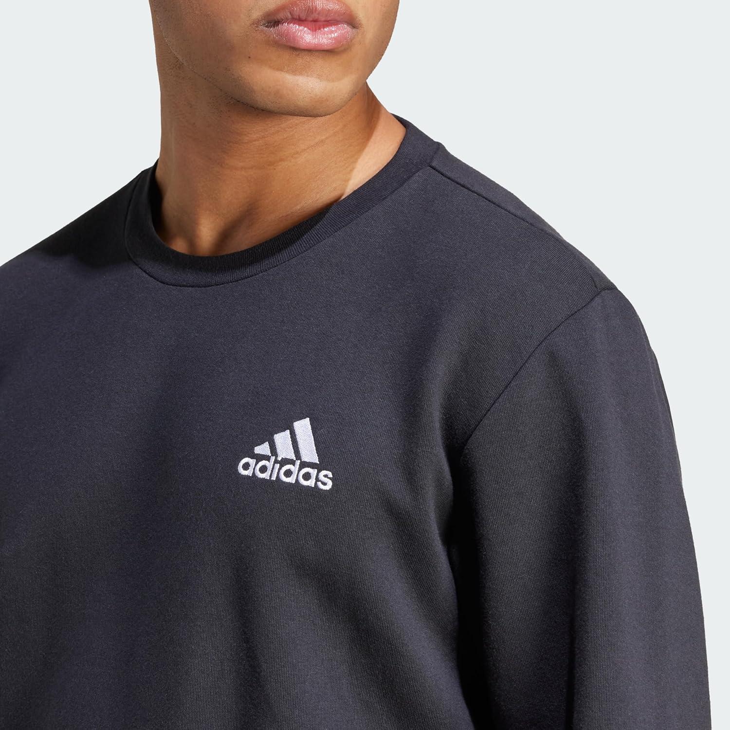 image:imageadidas Mens Essentials Fleece SweatshirtBlackWhite