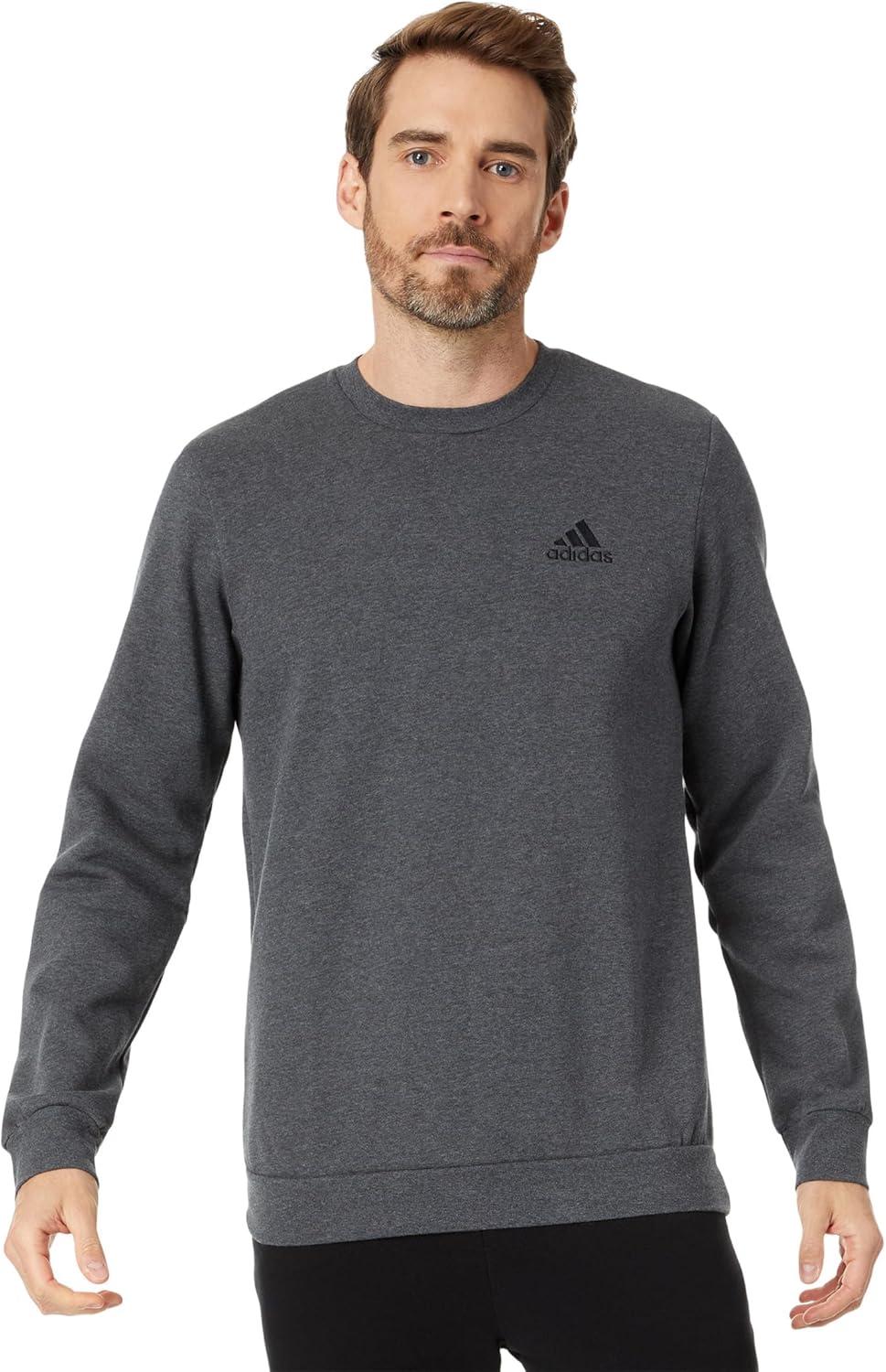 image:imageadidas Mens Essentials Fleece SweatshirtDark Grey HeatherBlack