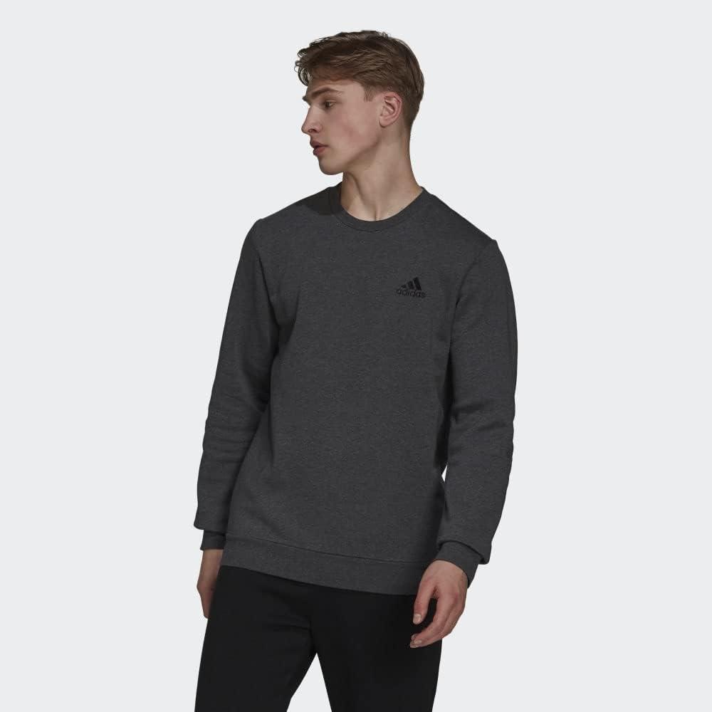 image:imageadidas Mens Essentials Fleece SweatshirtDark Grey HeatherBlack