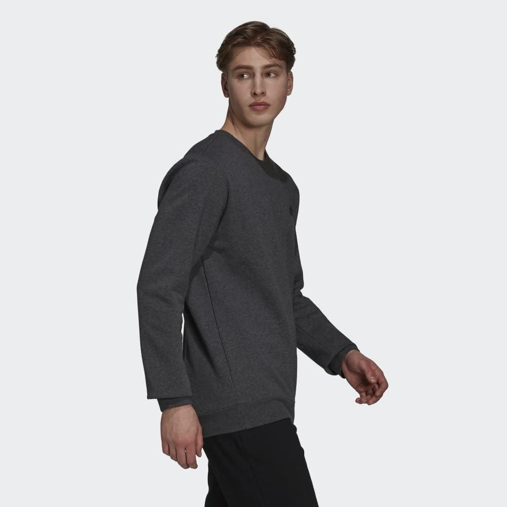 image:imageadidas Mens Essentials Fleece SweatshirtDark Grey HeatherBlack