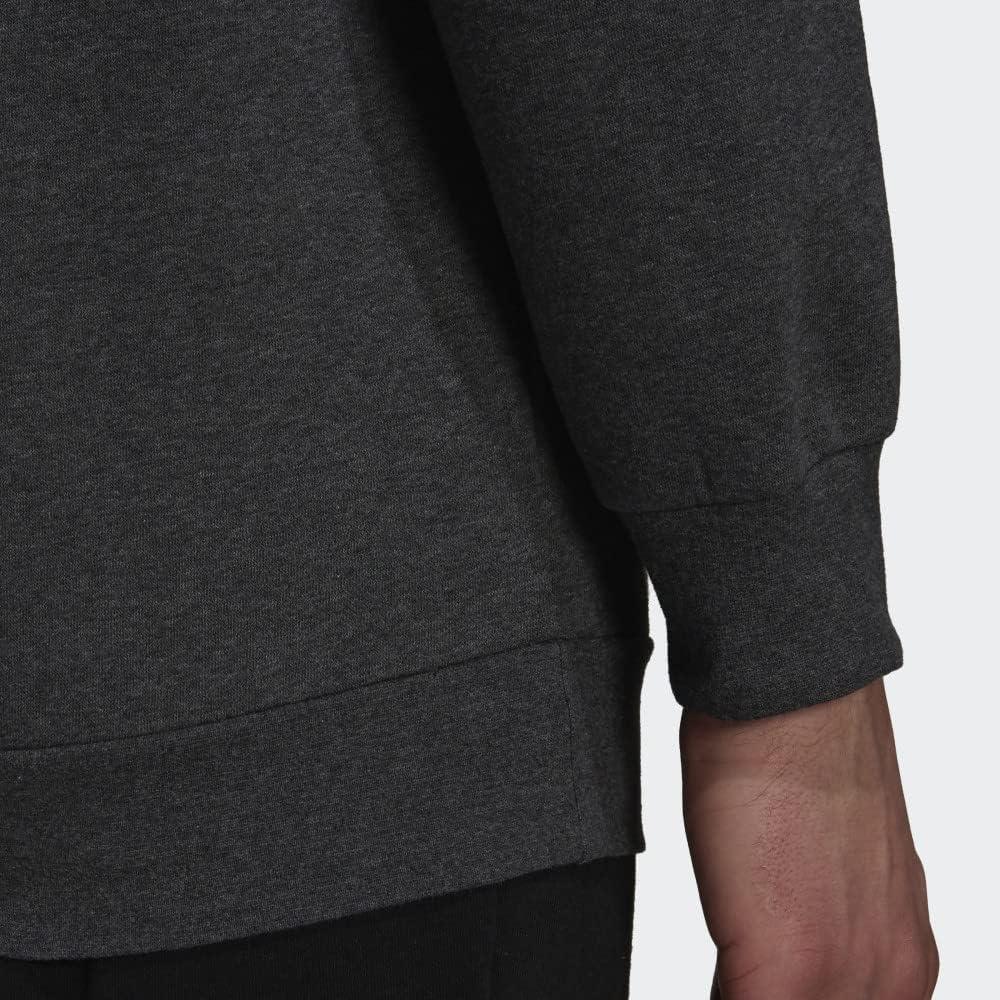image:imageadidas Mens Essentials Fleece SweatshirtDark Grey HeatherBlack