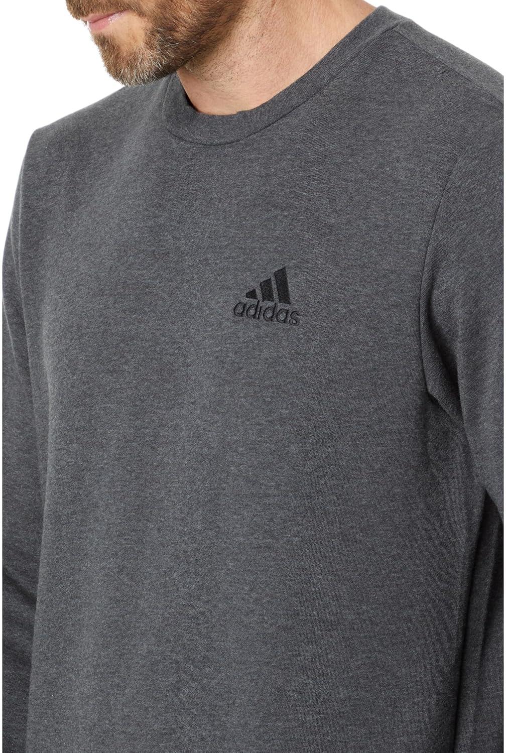image:imageadidas Mens Essentials Fleece SweatshirtDark Grey HeatherBlack