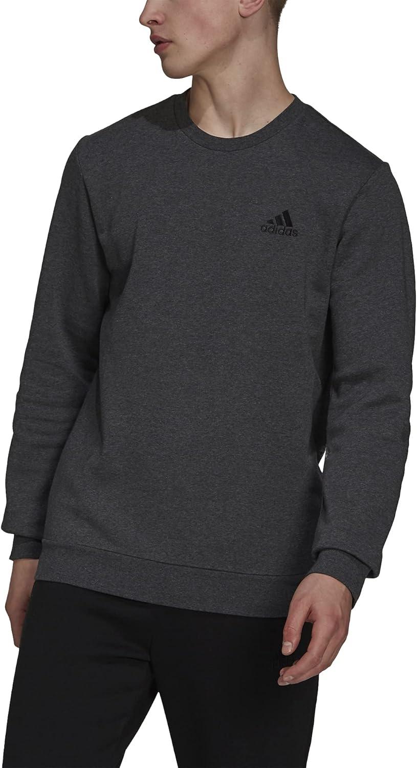 image:imageadidas Mens Essentials Fleece SweatshirtDark Grey HeatherBlack