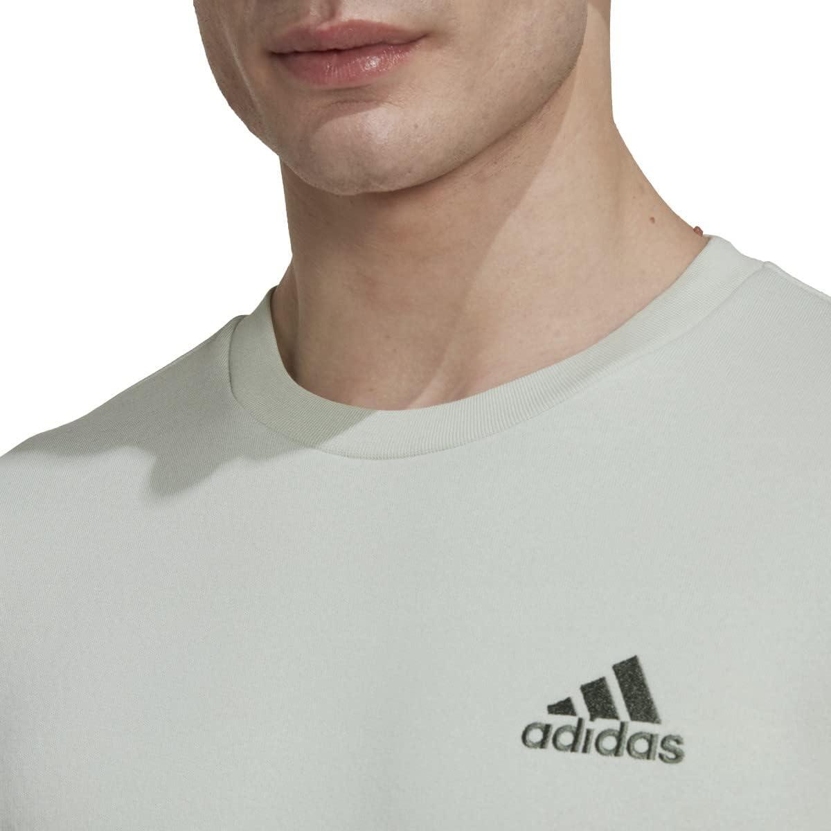 image:imageadidas Mens Essentials Fleece SweatshirtLinen GreenGreen Oxide