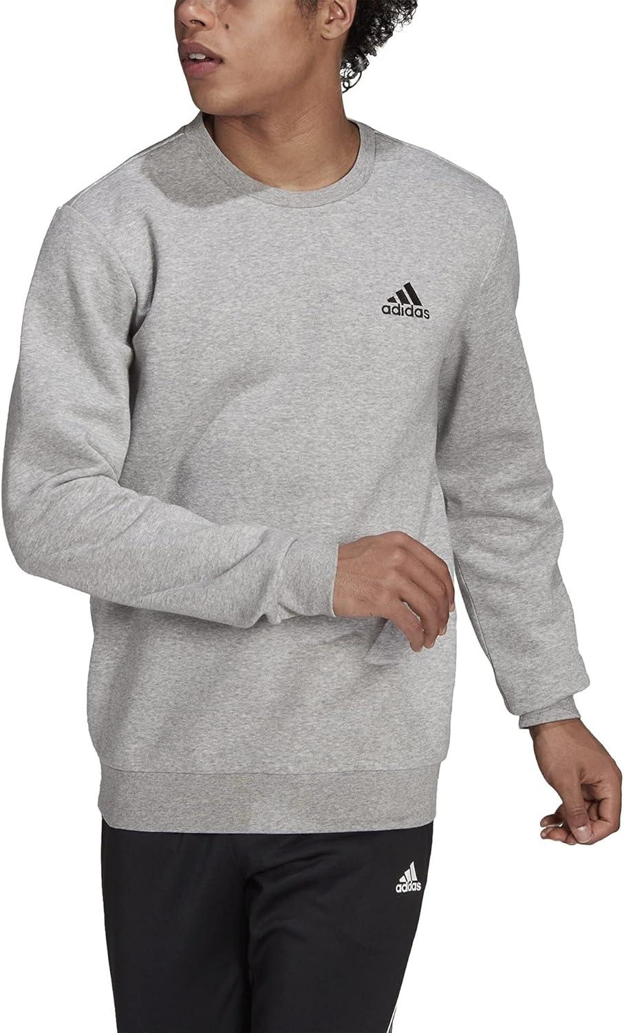 image:imageadidas Mens Essentials Fleece SweatshirtMedium Grey HeatherBlack
