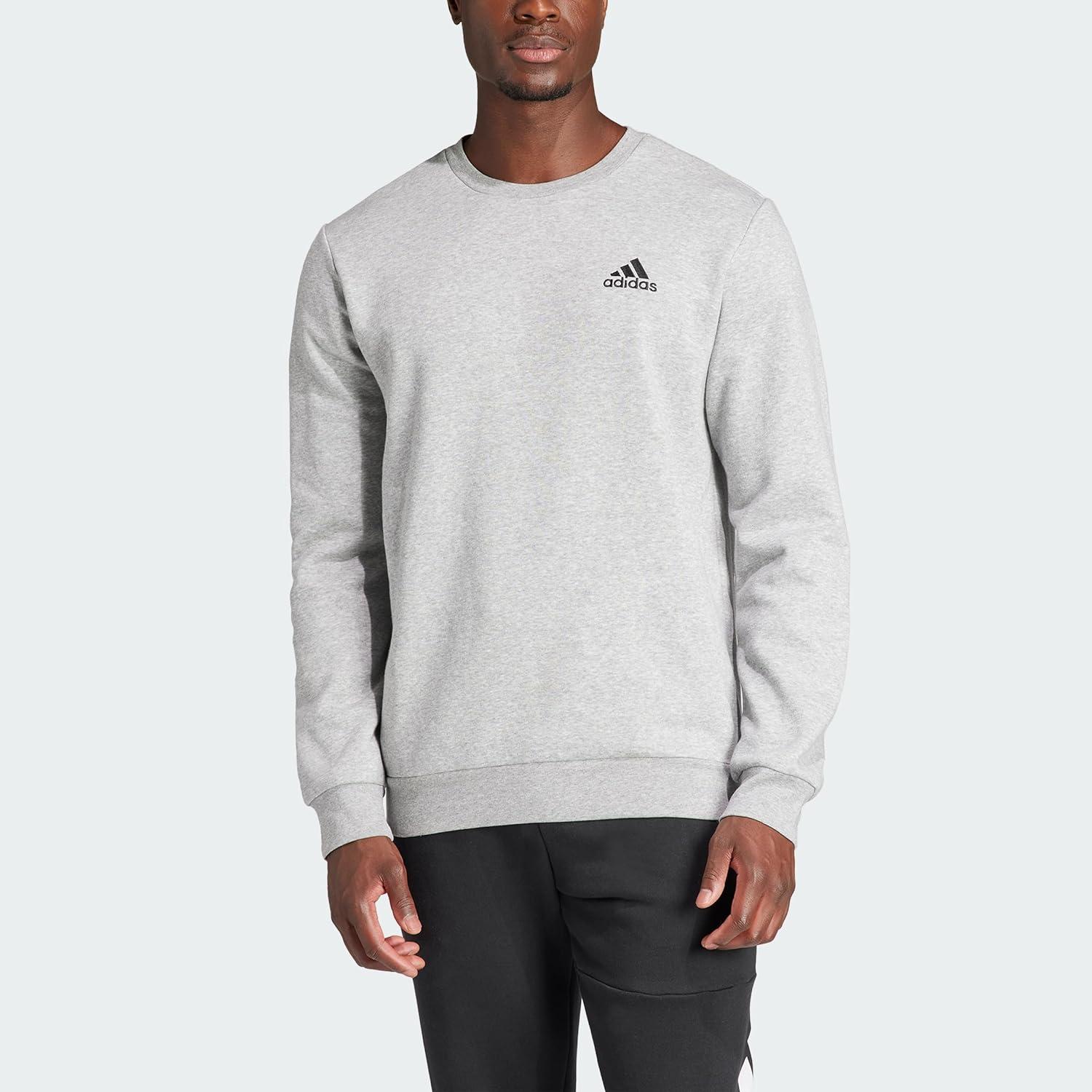 image:imageadidas Mens Essentials Fleece SweatshirtMedium Grey HeatherBlack