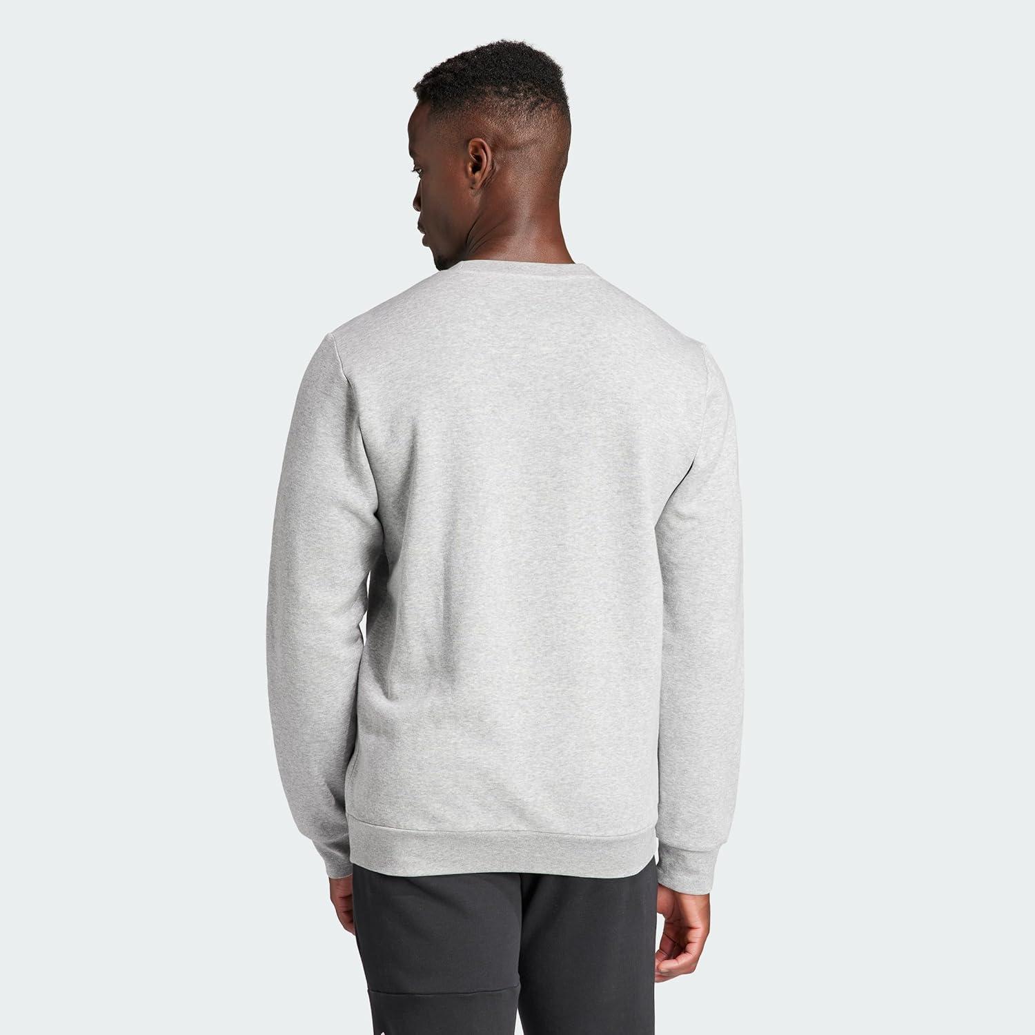 image:imageadidas Mens Essentials Fleece SweatshirtMedium Grey HeatherBlack