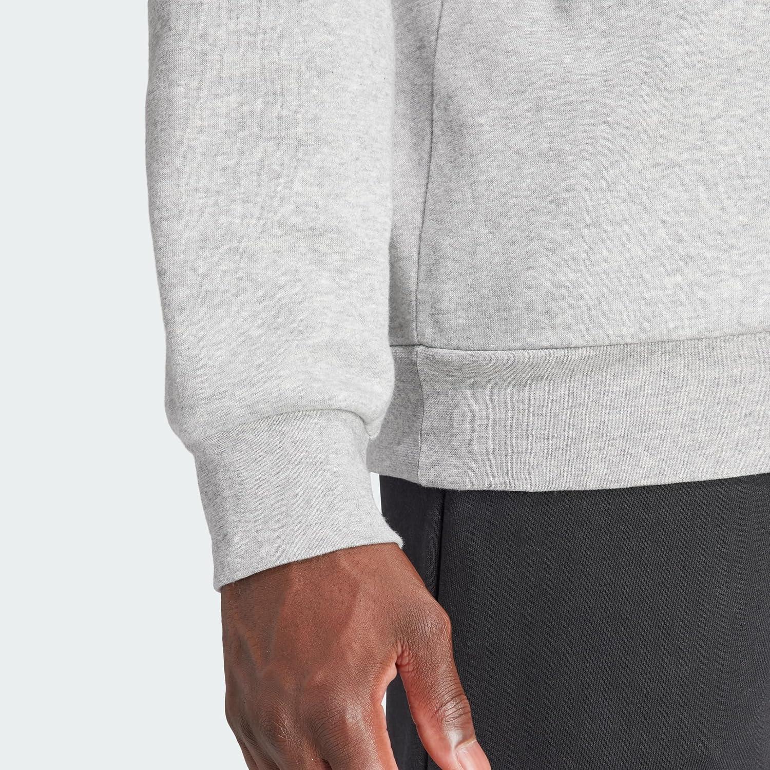 image:imageadidas Mens Essentials Fleece SweatshirtMedium Grey HeatherBlack
