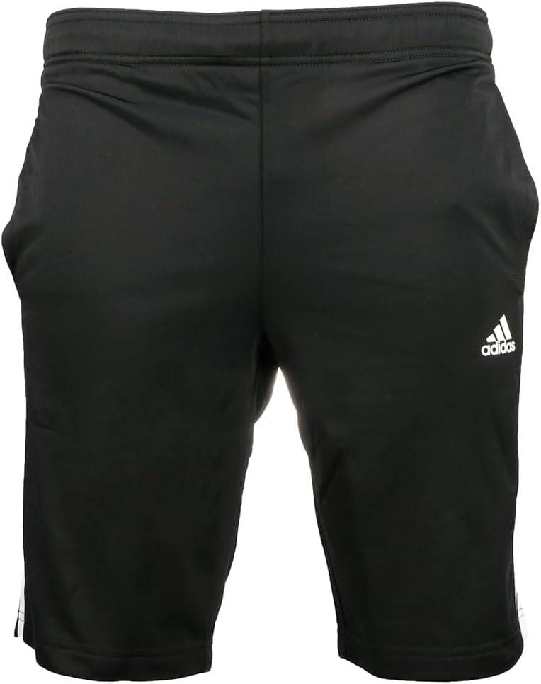 image:imageadidas Mens Primegreen Essentials WarmUp 3Stripes Shorts Casual Bottoms Casual Drawstring BlackBlackWhite