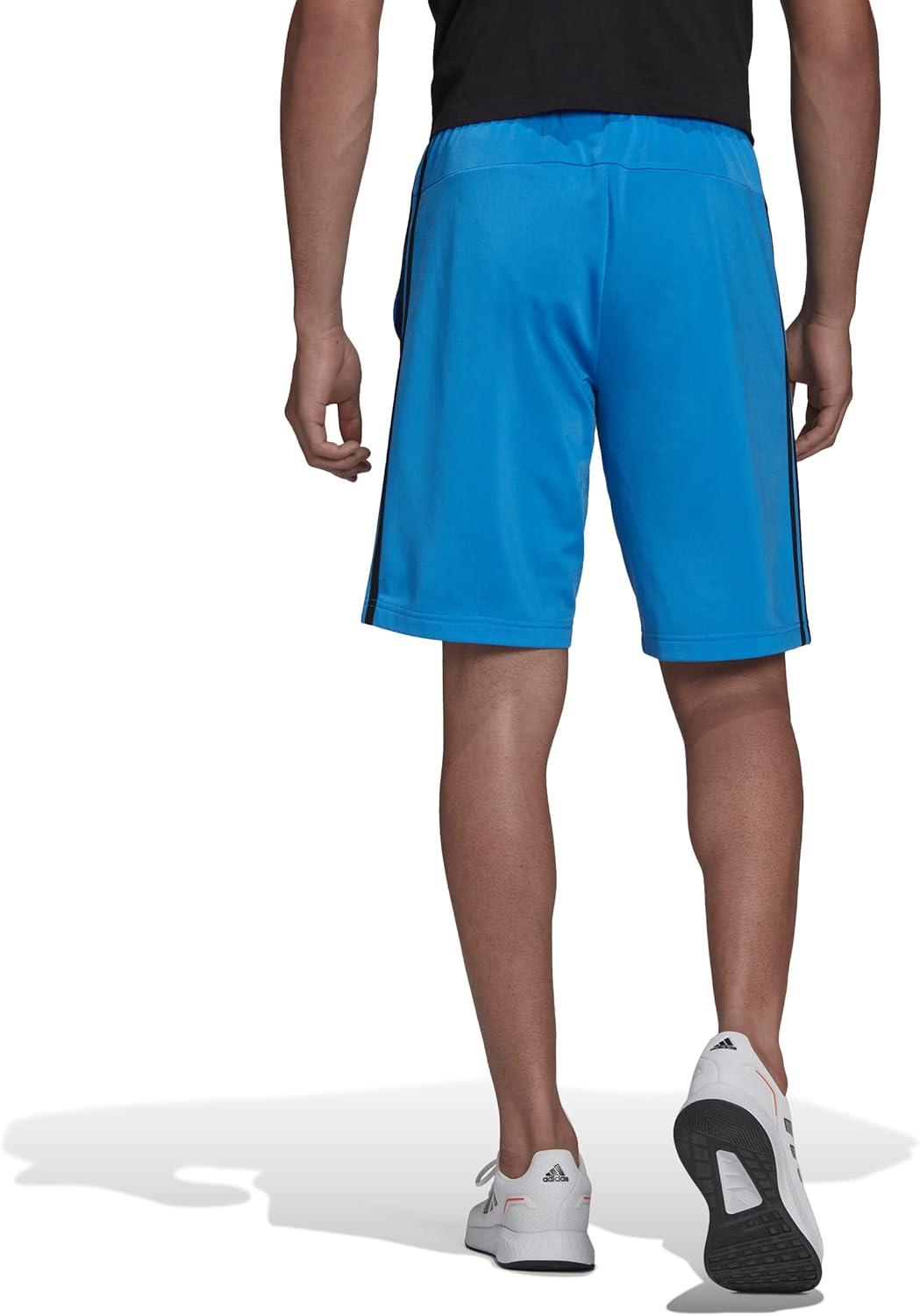image:imageadidas Mens Primegreen Essentials WarmUp 3Stripes Shorts Casual Bottoms Casual Drawstring BlackBlue RushBlack