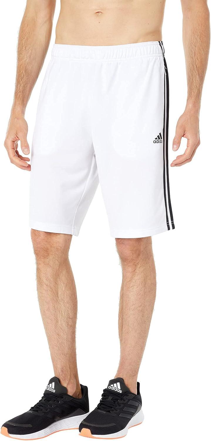 image:imageadidas Mens Primegreen Essentials WarmUp 3Stripes Shorts Casual Bottoms Casual Drawstring BlackWhiteBlack