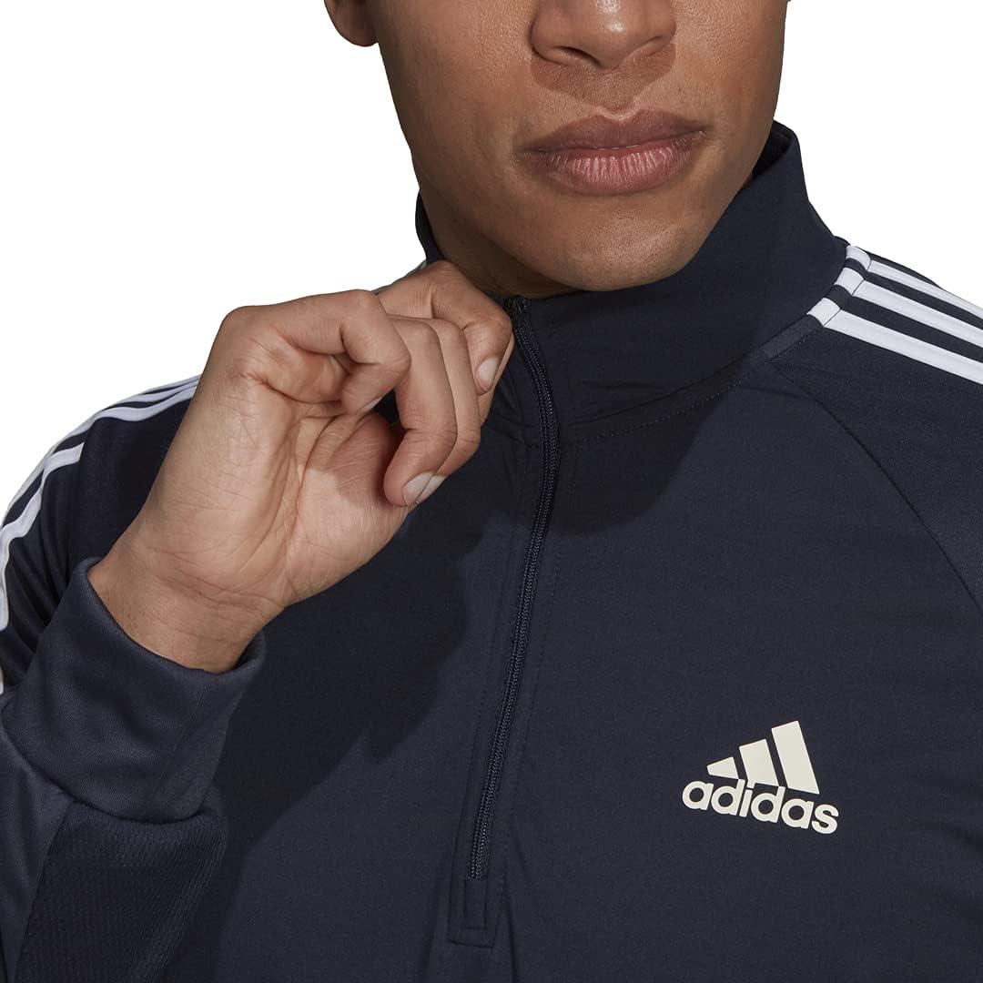 image:imageadidas mens Aeroready Sereno Cut 3stripes Slim 14zip Training TopJacketLegend Ink