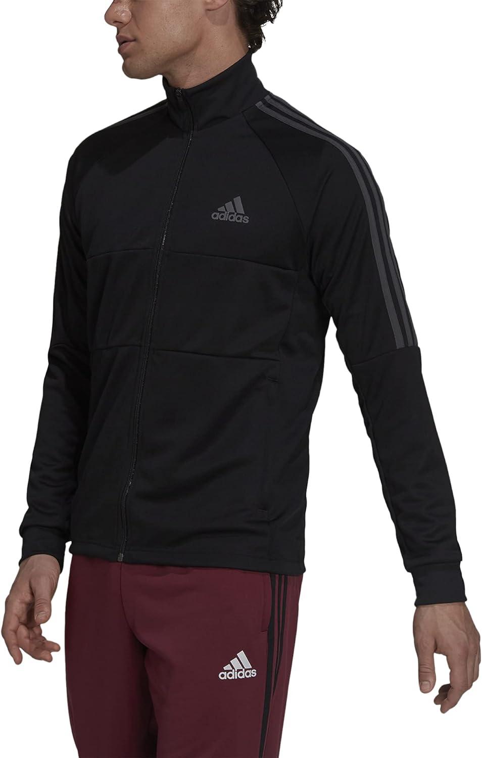 image:imageadidas mens Aeroready Sereno Cut 3stripes Slim Track TopBlackGrey Six