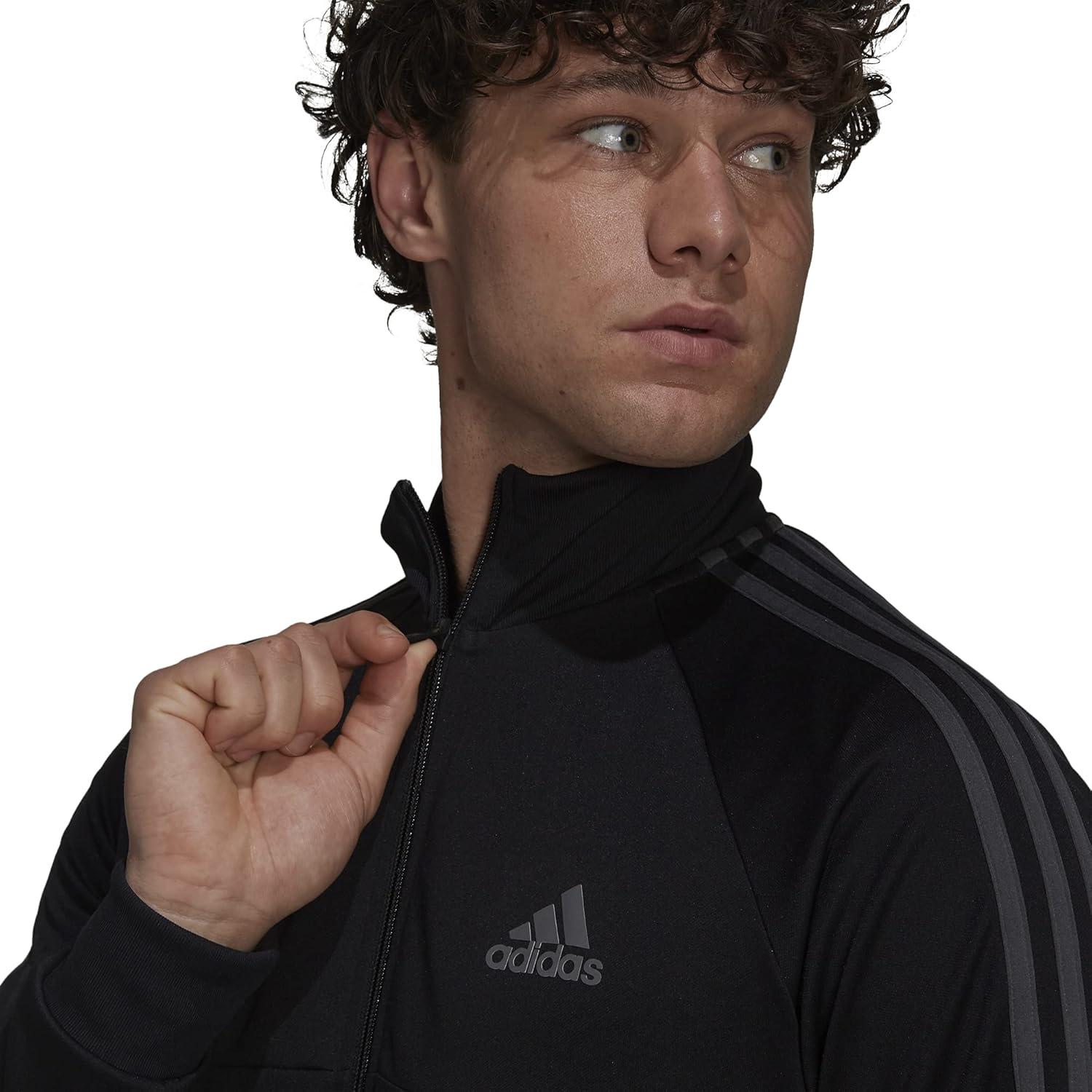 image:imageadidas mens Aeroready Sereno Cut 3stripes Slim Track TopBlackGrey Six