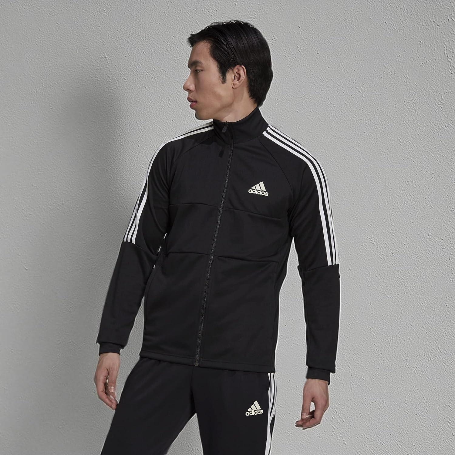 image:imageadidas mens Aeroready Sereno Cut 3stripes Slim Track TopBlackWhite