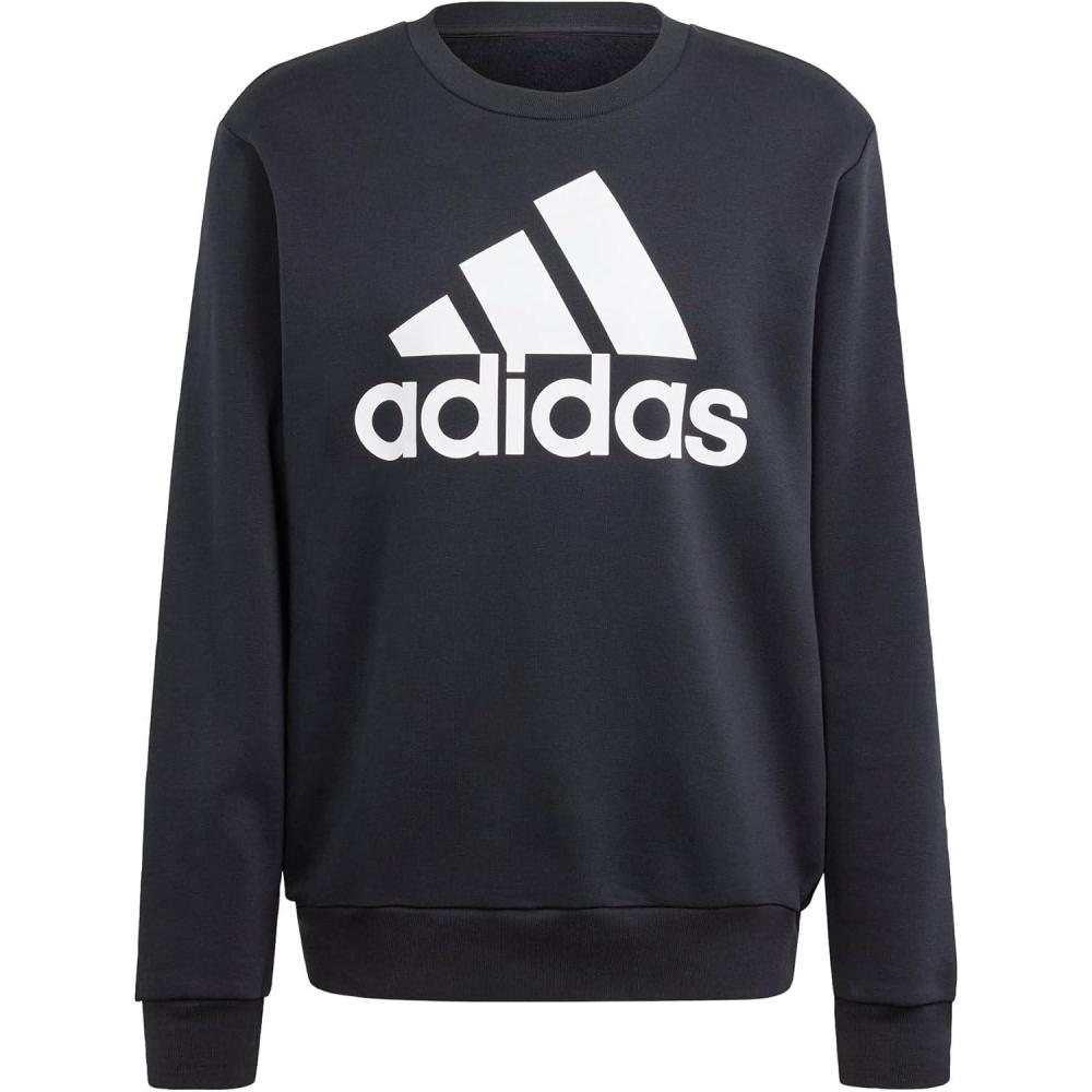 image:imageadidas Mens Essentials Fleece Crew Neck Sweatshirt Casual BlueBlack