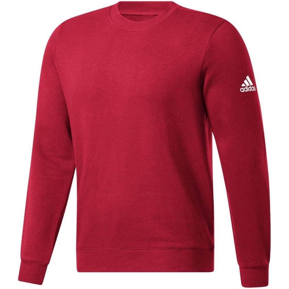image:imageadidas Mens Essentials Fleece SweatshirtTeam Power Redwhite