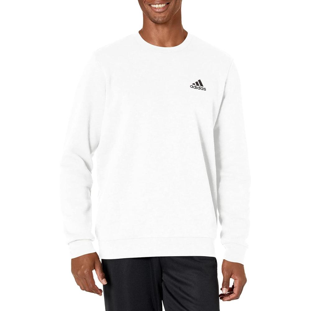 image:imageadidas Mens Essentials Fleece SweatshirtWhiteBlack