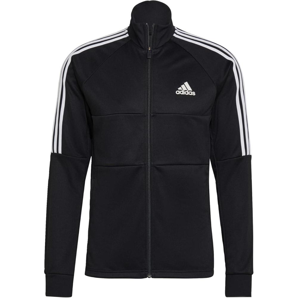 image:imageadidas mens Aeroready Sereno Cut 3stripes Slim Track TopBlackWhite