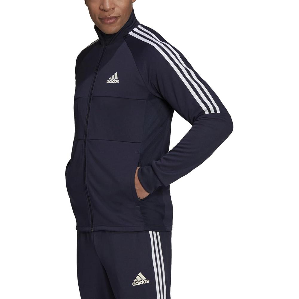 image:imageadidas mens Aeroready Sereno Cut 3stripes Slim Track TopLegend Ink