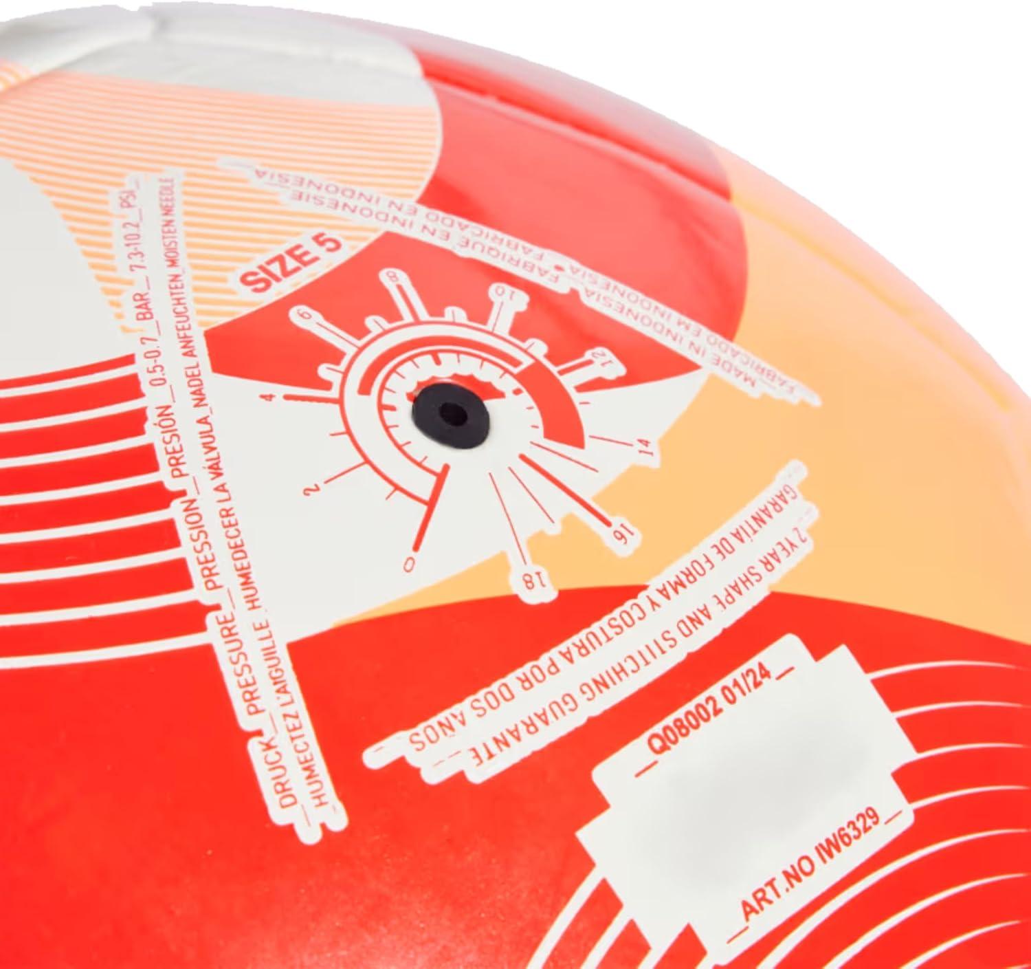 image:imageAdidas ILEDeFoot 24 Club Soccer BallWhiteOrangeSolar Red