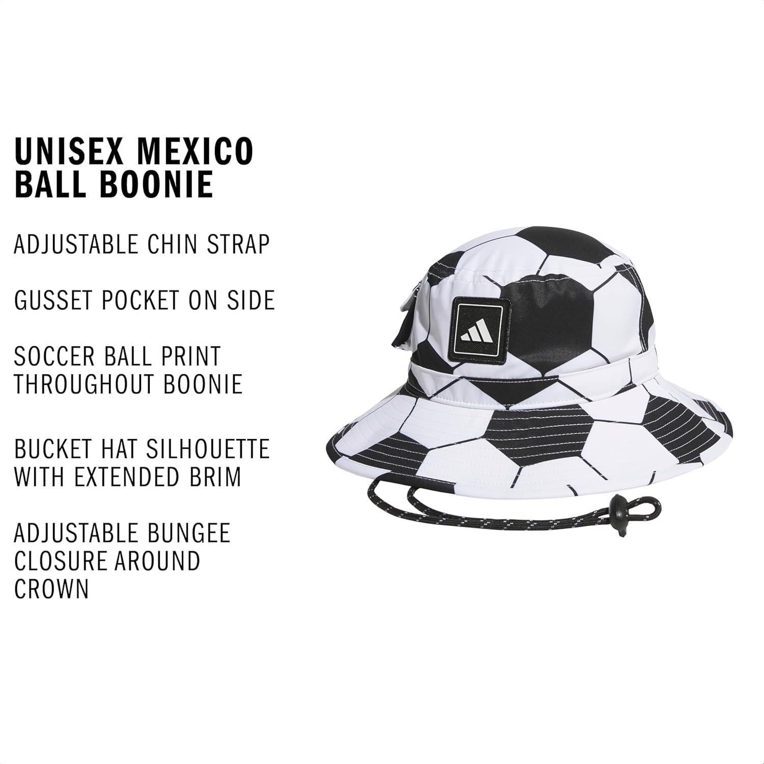 image:imageAdidas Mens Soccer Ball Hat Fan Bucket Country ColorsBlackWhite
