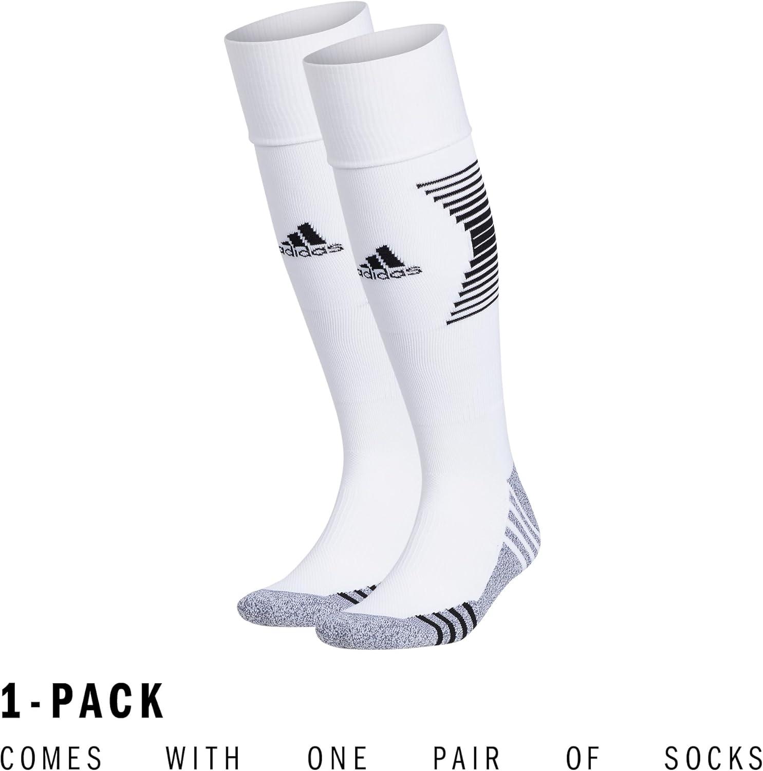 image:imageAdidas Unisex Team Speed Soccer Socks or Calf Sleeves 1 Pair OverTheCalf3WhiteBlack