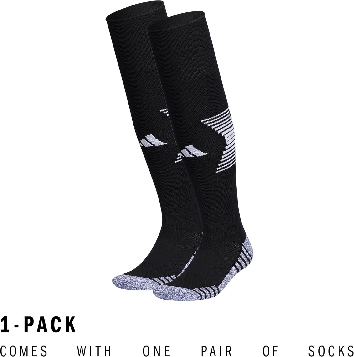 image:imageAdidas Unisex Team Speed Soccer Socks or Calf Sleeves 1 Pair OverTheCalf4BlackWhite