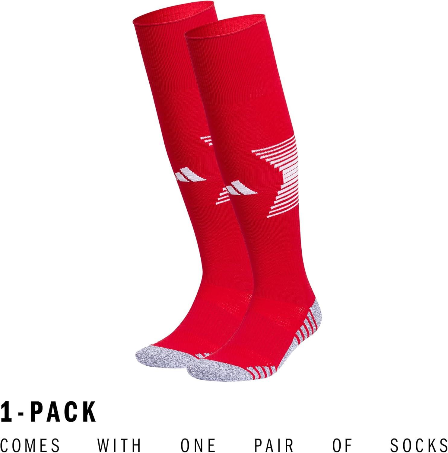image:imageAdidas Unisex Team Speed Soccer Socks or Calf Sleeves 1 Pair OverTheCalf4Power RedWhite