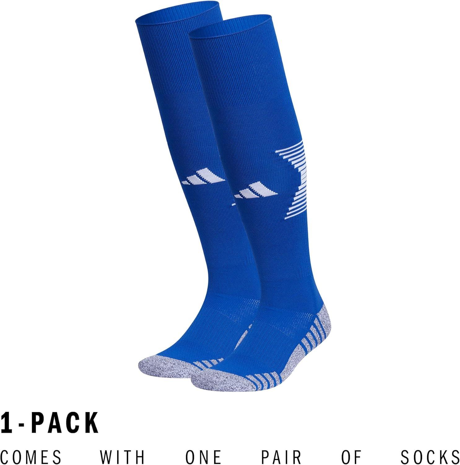 image:imageAdidas Unisex Team Speed Soccer Socks or Calf Sleeves 1 Pair OverTheCalf4Royal BlueWhite