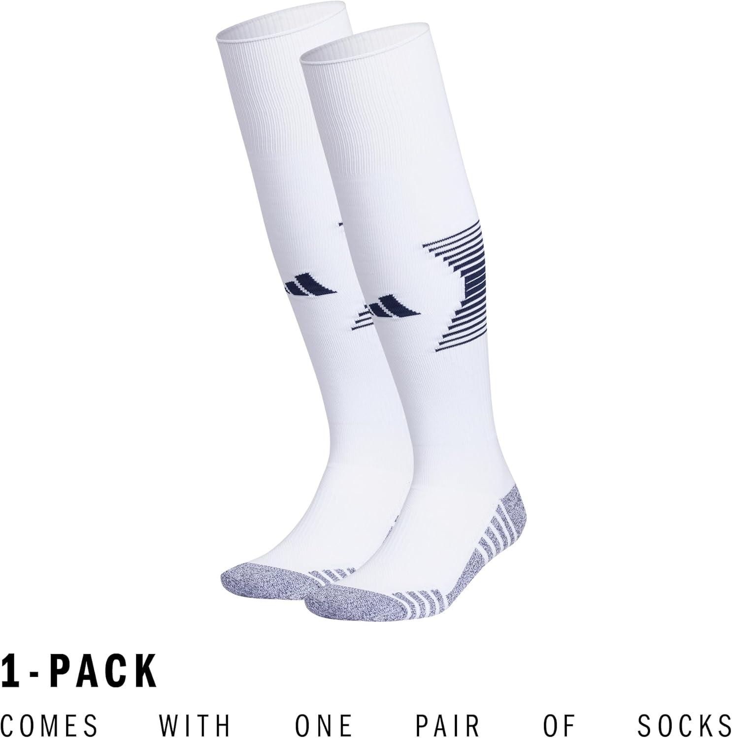image:imageAdidas Unisex Team Speed Soccer Socks or Calf Sleeves 1 Pair OverTheCalf4WhiteNavy Blue