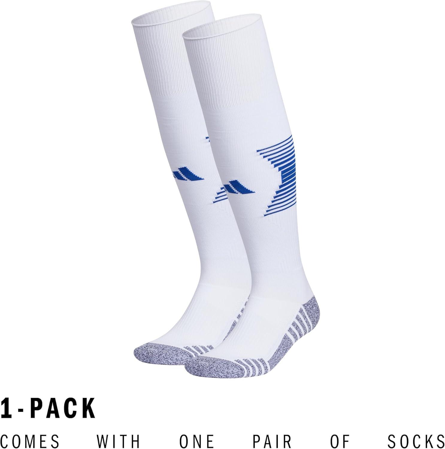 image:imageAdidas Unisex Team Speed Soccer Socks or Calf Sleeves 1 Pair OverTheCalf4WhiteRoyal Blue