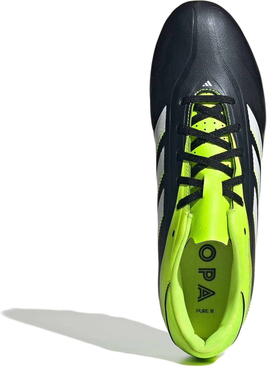 image:imageAdidas UnisexAdult Copa Pure 3 Club Firm GroundMulti GroundBlackWhiteLucid Lemon