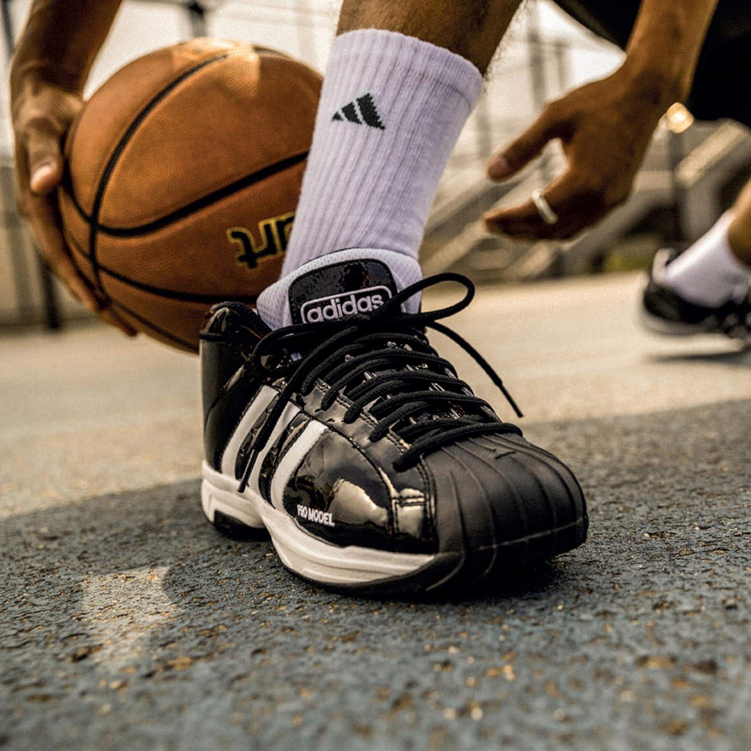 image:imageadidas Unisex 5Star Sports Crew Socks 1 Pair Multisport Grip or RegularTraxionWhiteBlackClear Grey