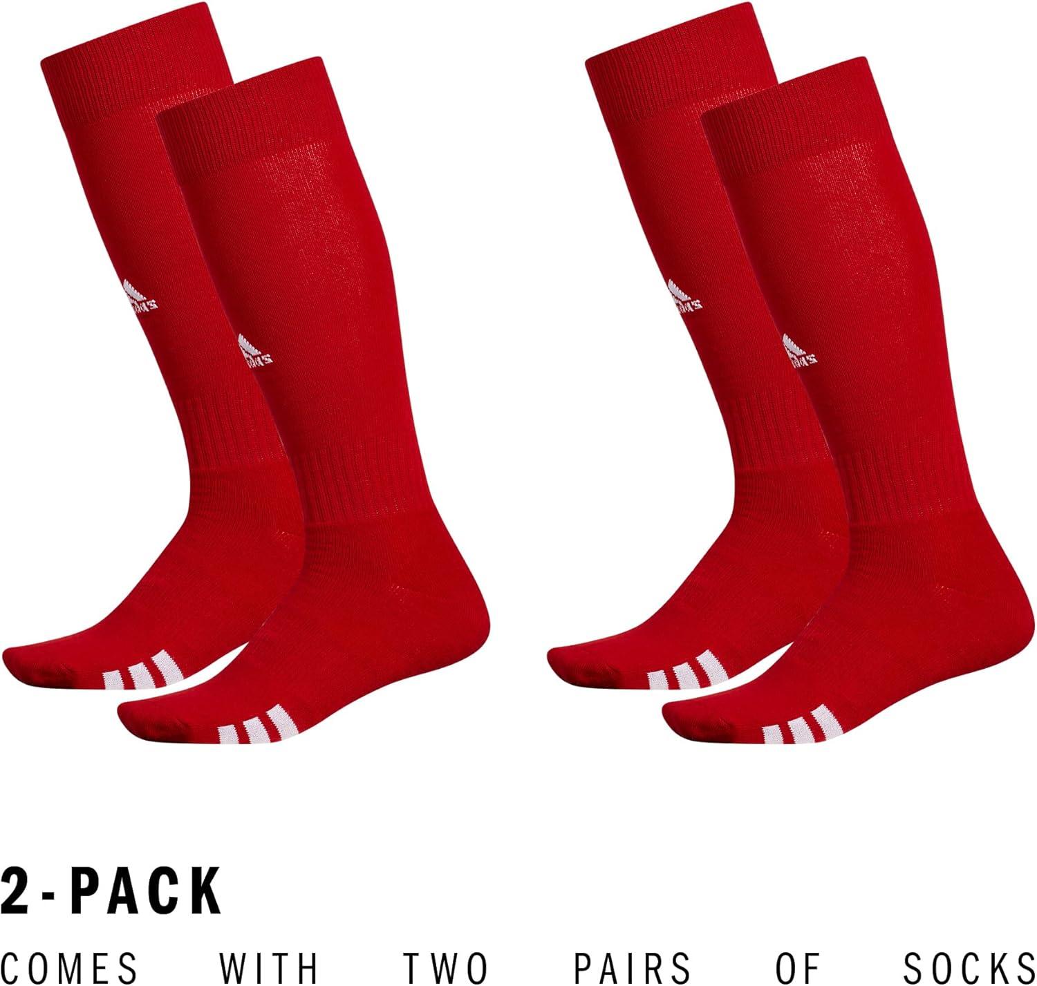 image:imageadidas Unisex Rivalry Soccer Socks 2 Pairs OvertheCalf1Team Power RedWhite