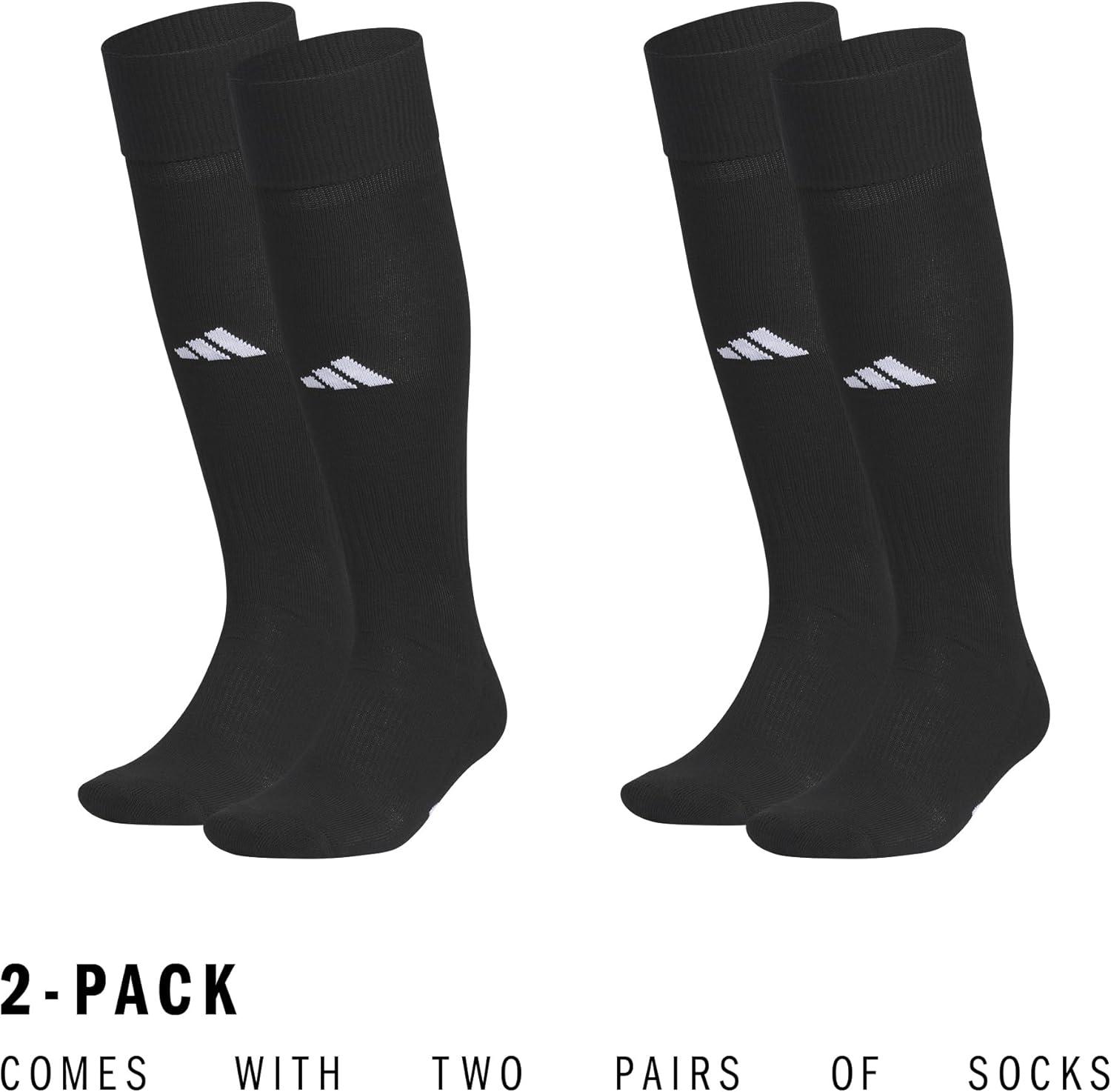 image:imageadidas Unisex Rivalry Soccer Socks 2 Pairs OvertheCalf2BlackWhite