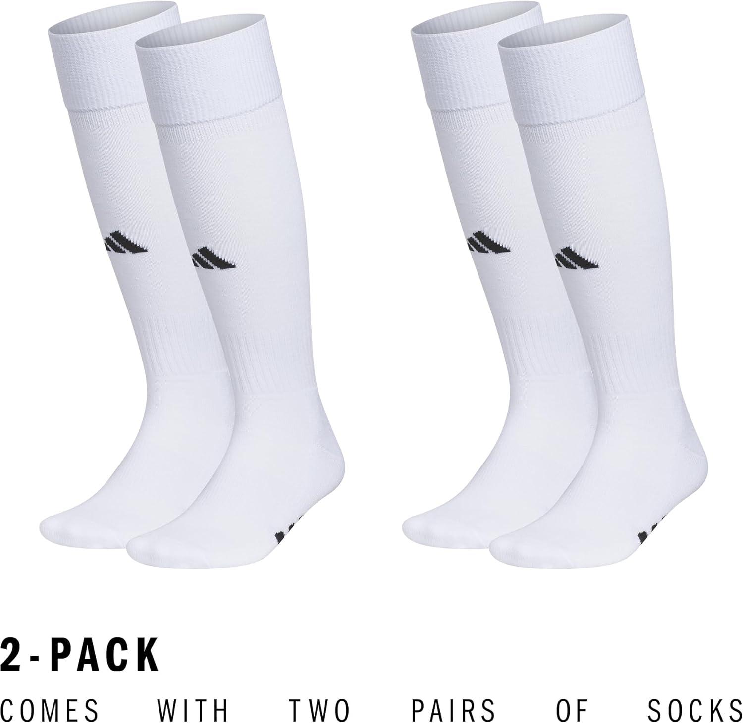 image:imageadidas Unisex Rivalry Soccer Socks 2 Pairs OvertheCalf2WhiteBlack