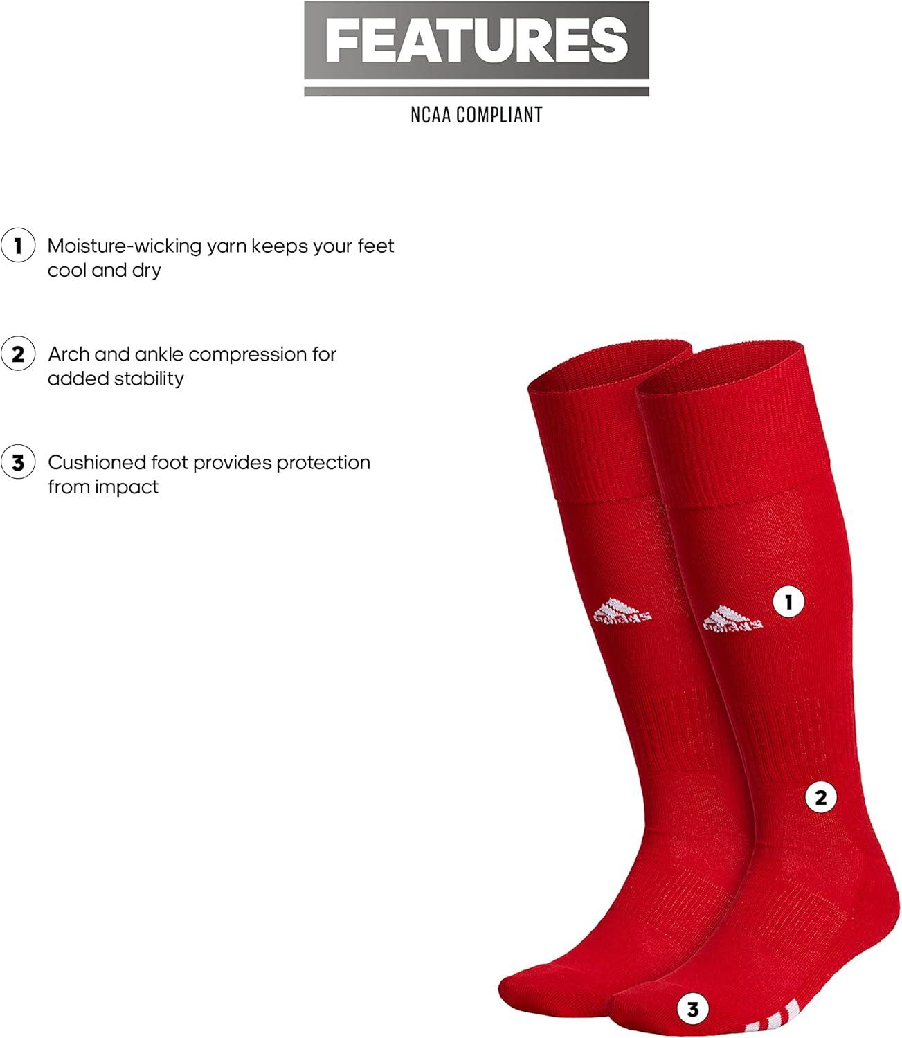 image:imageadidas Unisex Rivalry Sports Socks 2 Pairs Multisport OvertheCalf1Team Power RedWhite
