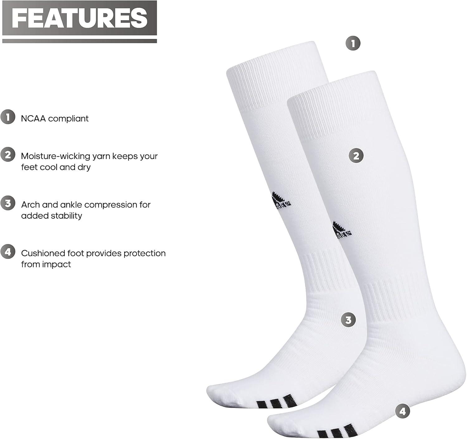 image:imageadidas Unisex Rivalry Sports Socks 2 Pairs Multisport OvertheCalf1WhiteBlack