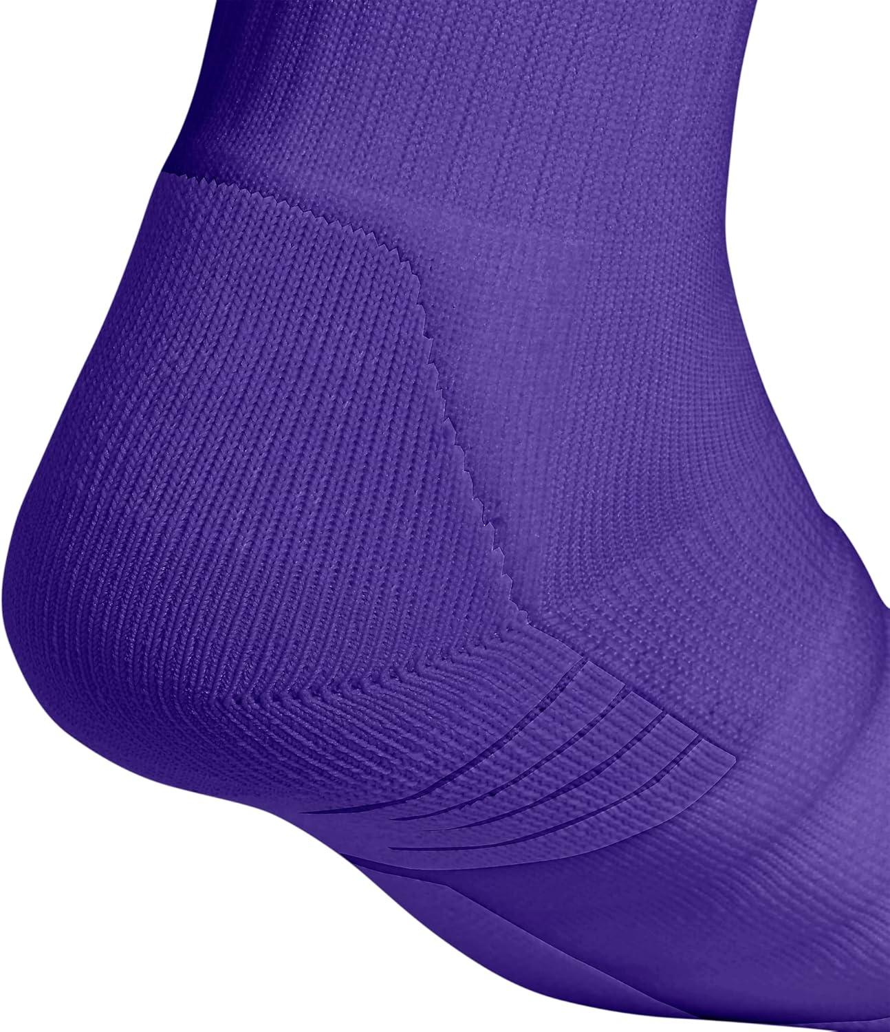 image:imageadidas Unisex Team Speed Soccer Socks Or Calf Sleeves 1 Pair OverthecalfCollegiate PurpleSand BeigeWhite