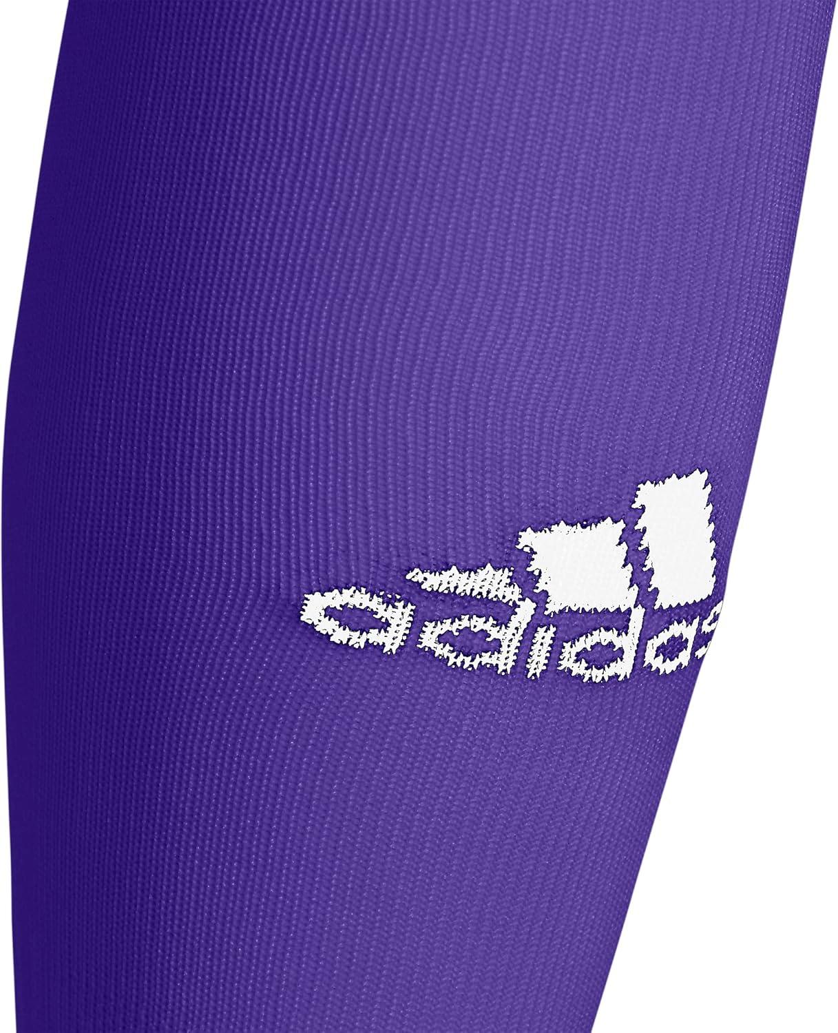 image:imageadidas Unisex Team Speed Soccer Socks Or Calf Sleeves 1 Pair OverthecalfCollegiate PurpleSand BeigeWhite