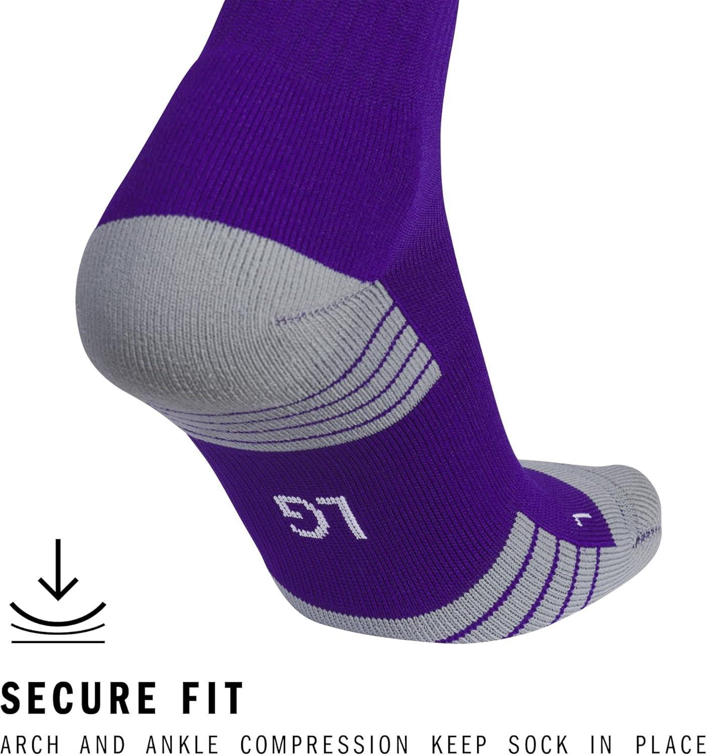 image:imageadidas Unisex Team Speed Soccer Socks Or Calf Sleeves 1 Pair OverthecalfCollegiate PurpleWhite20
