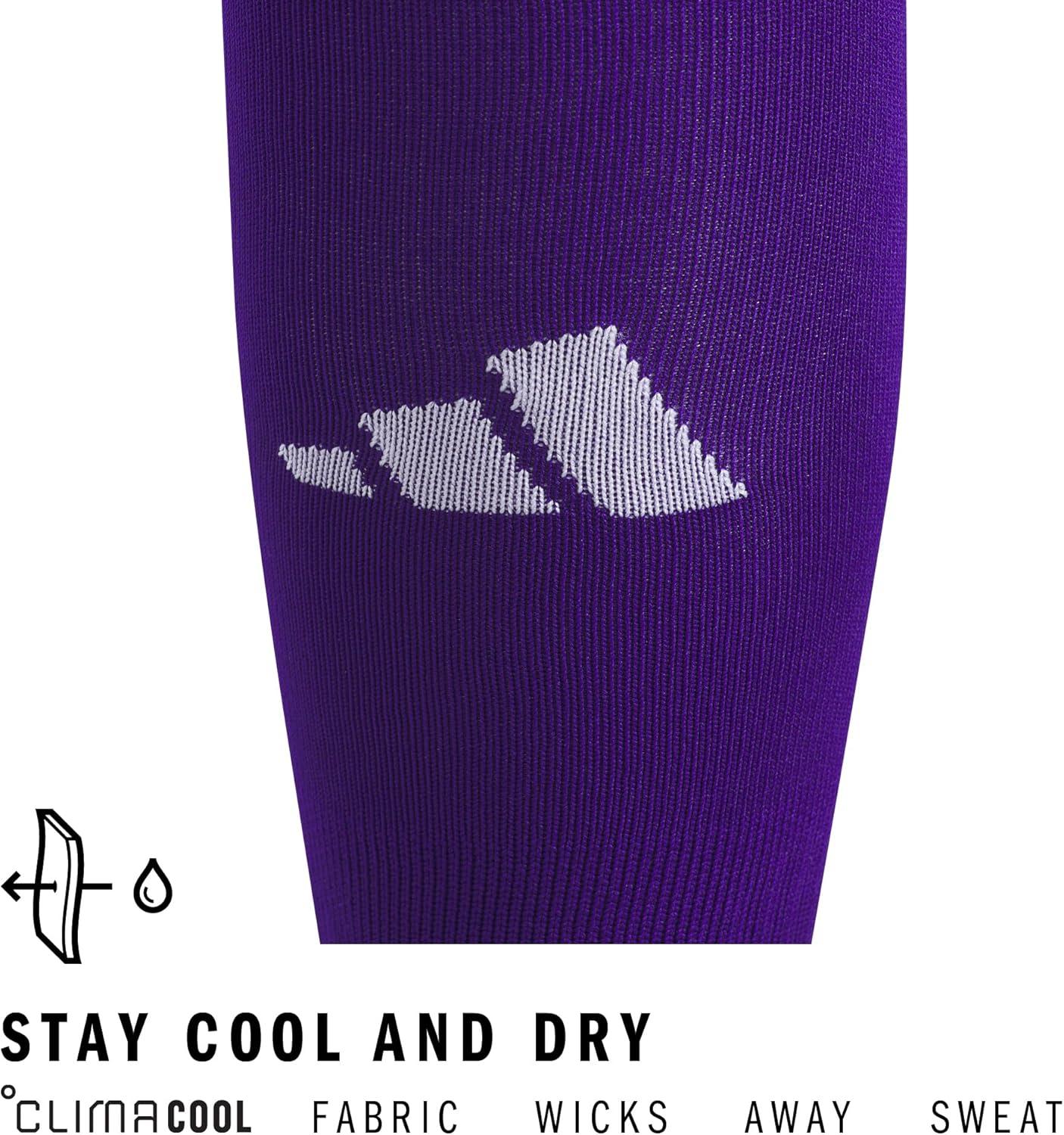 image:imageadidas Unisex Team Speed Soccer Socks Or Calf Sleeves 1 Pair OverthecalfCollegiate PurpleWhite20