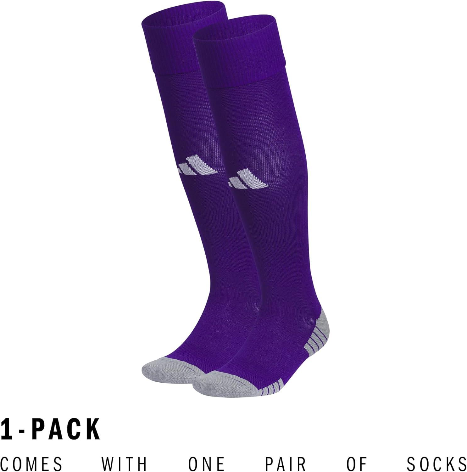 image:imageadidas Unisex Team Speed Soccer Socks Or Calf Sleeves 1 Pair OverthecalfCollegiate PurpleWhite20