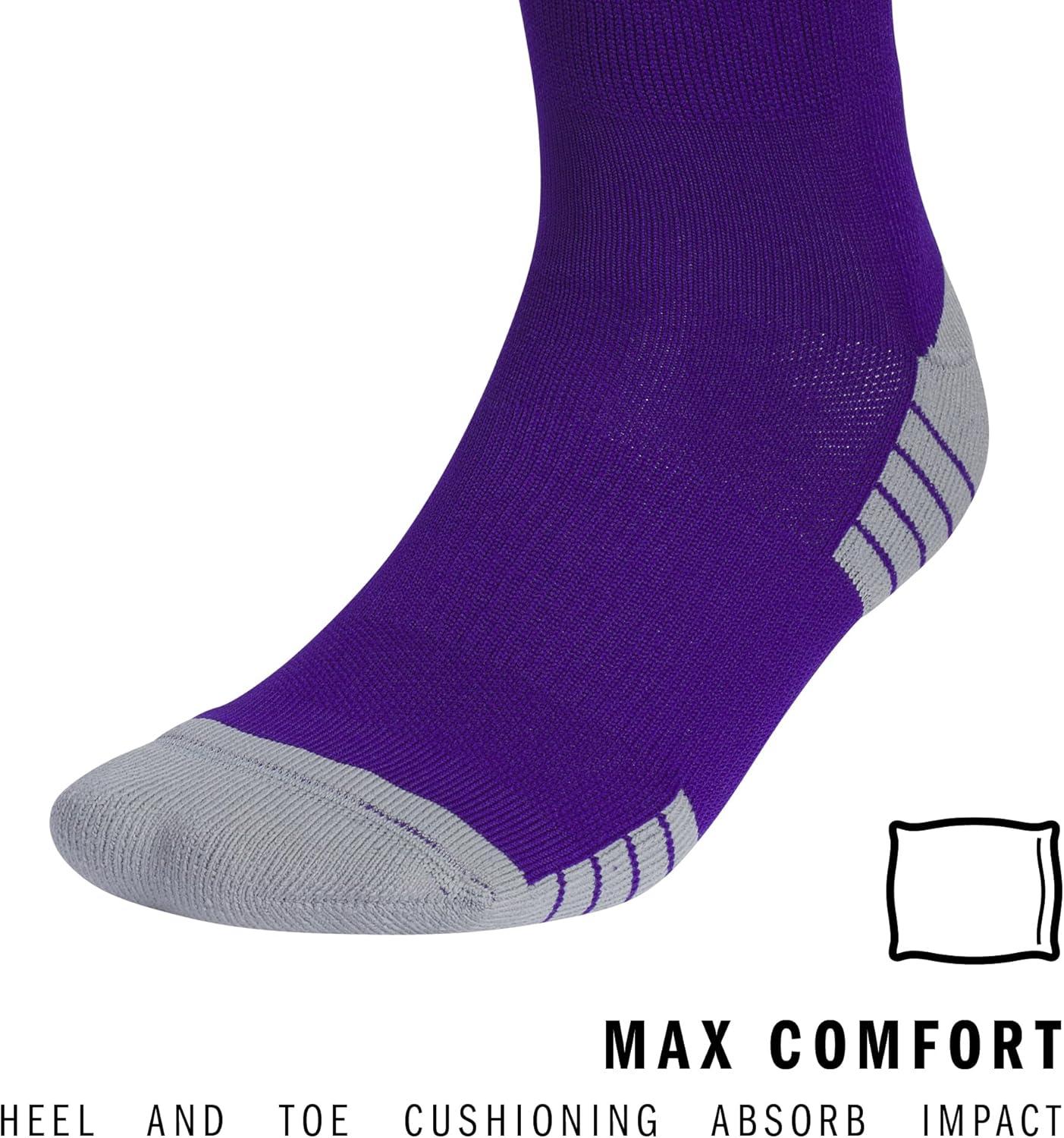 image:imageadidas Unisex Team Speed Soccer Socks Or Calf Sleeves 1 Pair OverthecalfCollegiate PurpleWhite20
