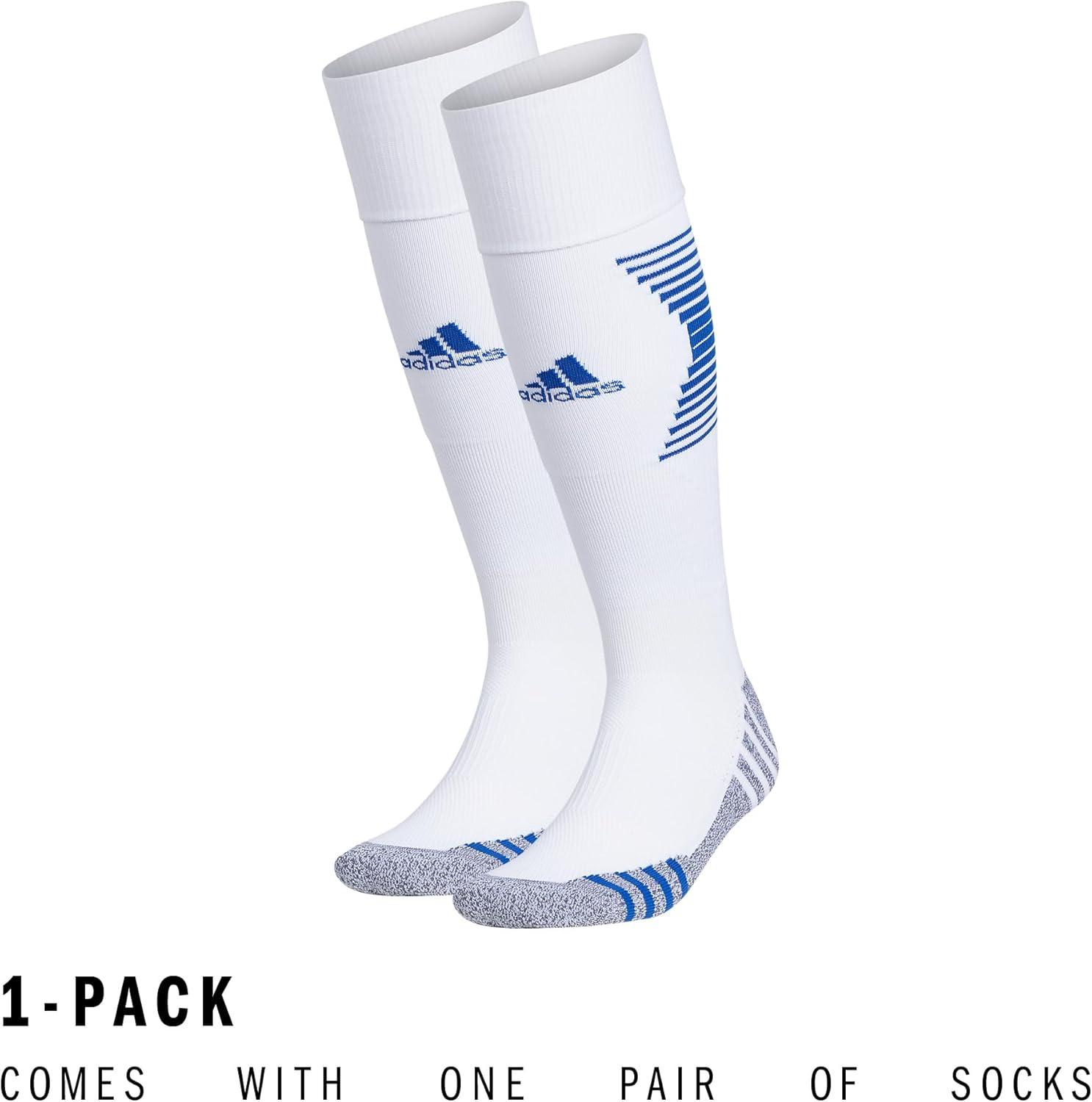 image:imageadidas Unisex Team Speed Soccer Socks Or Calf Sleeves 1 Pair OverthecalfWhiteTeam Royal Blue